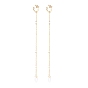 Creative Star Cubic Zirconia Earring Strap, Brass Cuff Earring with Long Tassel, Bluetooth Headset Anti-lost Earrings