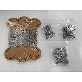 DIY-Set zur Herstellung eines Initialen-Gliederarmbands, inklusive Buchstabengliedern aus Edelstahl, 304 Kabelketten aus Edelstahl, Verschlüsse und Biegeringe