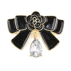 Эмалированные значки в виде бантика и капли, штыри отворотом сплава горного хрусталя для одежды рюкзака, золотой свет