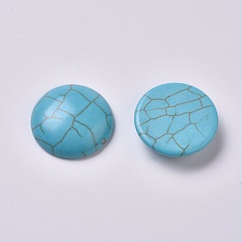 Synthetic Turquoise Cabochons, Half Round