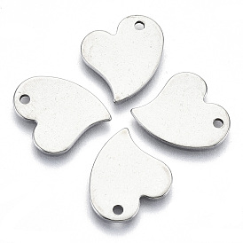 201 Stainless Steel Charms, Laser Cut, Stamping Blank Tag, Heart