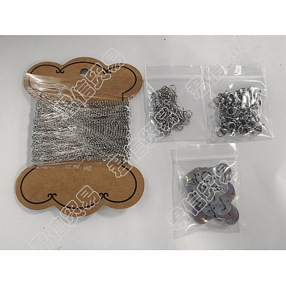 DIY-Set zur Herstellung eines Initialen-Gliederarmbands, inklusive Buchstabengliedern aus Edelstahl, 304 Kabelketten aus Edelstahl, Verschlüsse und Biegeringe