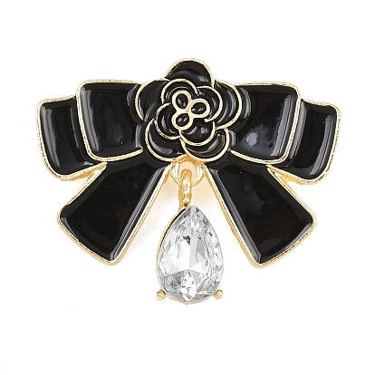 Эмалированные значки в виде бантика и капли, штыри отворотом сплава горного хрусталя для одежды рюкзака, золотой свет