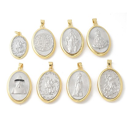 Латунные подвески, овальные, религия, стойки покрытие, без кадмия и без свинца, долговечный, с целью перехода в кольце