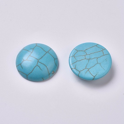 Synthetic Turquoise Cabochons, Half Round
