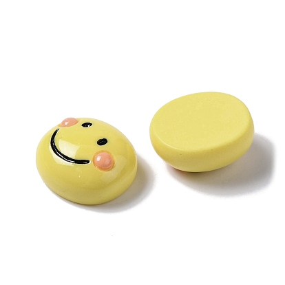 Opaque Resin Decoden Cabochons, Smiling Face
