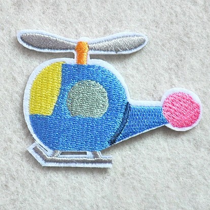 Computerized Embroidery Cloth Iron on/Sew on Patches, Costume Accessories, Appliques, Helicopter