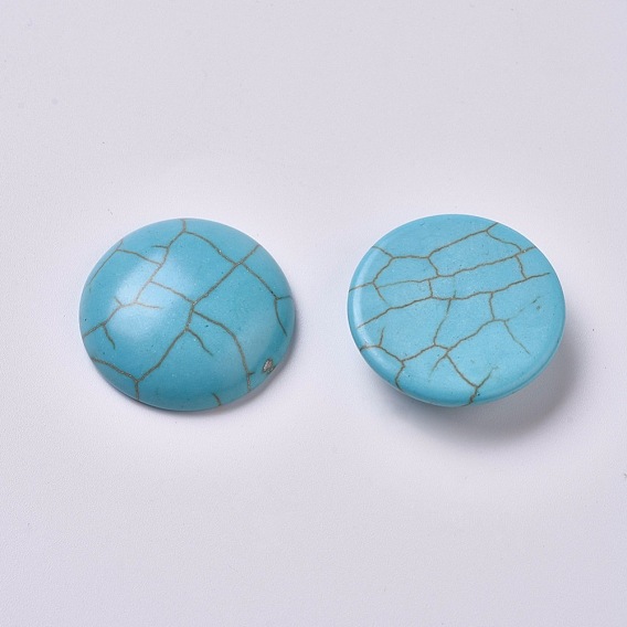 Synthetic Turquoise Cabochons, Half Round