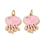 Латунные подвески в виде медуз с розовой эмалью, без свинца и без кадмия, долговечный, стойки покрытие