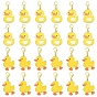 20Pcs 2 Styles Duck Alloy Enamel Pendant Decorations, with Alloy Lobster Claw Clasps