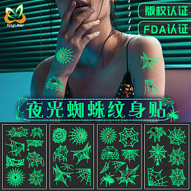 Hallowmas Luminous Glow in the Dark Removable Temporary Water Proof Tattoos Paper Stickers