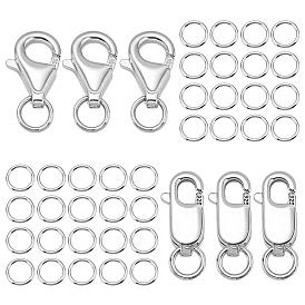 925 стерлингового серебра застежкой омар коготь, с прыжковых колец, для браслета решений, разнообразные