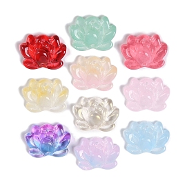 Perles de verre de peinture de cuisson, lotus