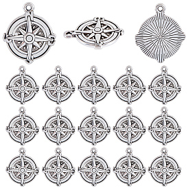 50 шт. Подвески из сплава в тибетском стиле, без кадмия и без свинца, плоско-круглые
