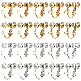 20 шт. 2 цвета детали клипс из латуни, компоненты винт обратно ушной провод без пирсинга конвертер серег, с петлей, для изготовления ювелирных изделий