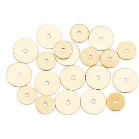 400Pcs 2 Style Brass Spacer Beads, Long-Lasting Plated, Disc