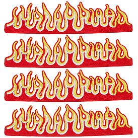 14Pcs Flame Polyester Embroider Thread Iron on/Sew On Patches, Cloth Appliques