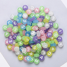 100 pcs/pack 4*7 acrylic frosted English letter beads DIY children early education candy dispersion beads