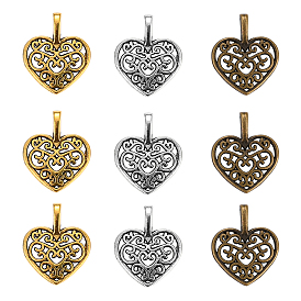 Подвески из сплава , без кадмия и без свинца, сердце