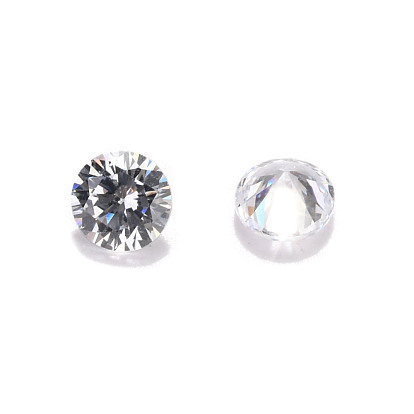 Cubic Zirconia Cabochons, Grade A, Faceted, Diamond