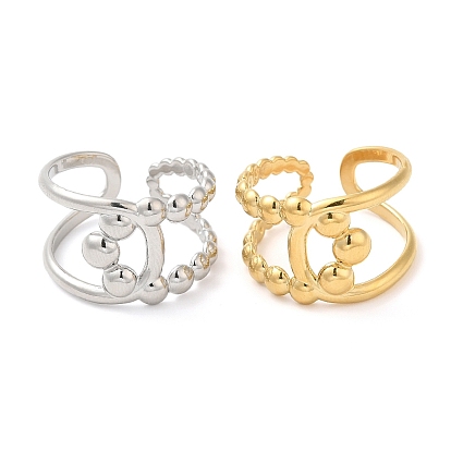304 Stainless Steel Hollow Knot Open Cuff Ring for Women