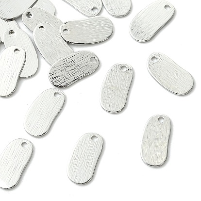 SHEGRACE Brass Pendants, Oval Charms, Stamping Blank Tag, Brushed Finish, Cadmium Free & Lead Free & Nickel Free