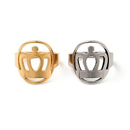 201 Stainless Steel Crown Thick Finger Ring for Women