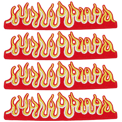 14Pcs Flame Polyester Embroider Thread Iron on/Sew On Patches, Cloth Appliques
