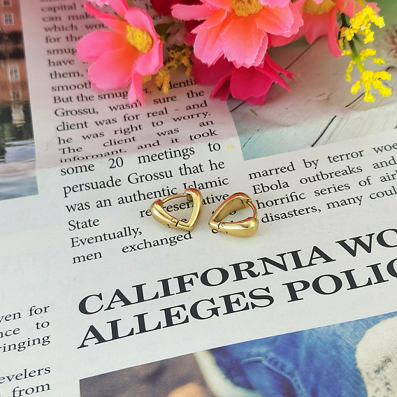 Стильные 304 треугольные серьги-кольца из нержавеющей стали