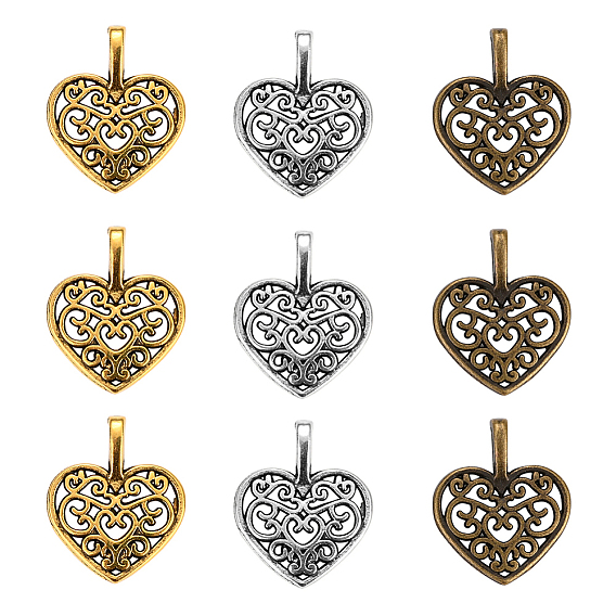 Подвески из сплава , без кадмия и без свинца, сердце