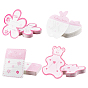 Hair Clip Display Cards, Hanging Dangle Holder Cardboard Tags, Flower & Apple & Bear & Rectangle
