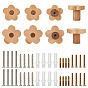 8 bolsos 2 estilos flor madera cajones armarios tiradores, con 8 piezas 304 tornillos de acero inoxidable, 8piezas de tornillos lisos de acero al carbono, 8 Juego de tornillos de expansión de acero inoxidable