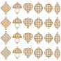 24Pcs 6 Styles Alloy Connector Charms, Hollow, Mixed Shapes
