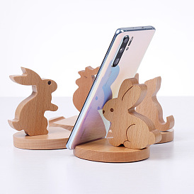 Solid wood tablet support chasing drama watching TV cute creative mobile phone seat desktop mobile phone bracket engraved