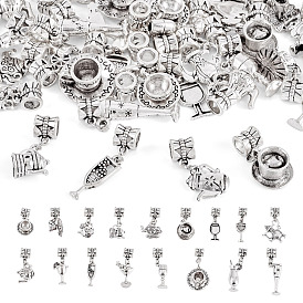 34 шт 17 стили сплава европейские подвески с подвесками, чашки, разнообразные