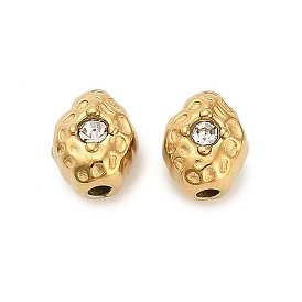 304 бусина из нержавеющей стали со стразами, ионное покрытие (ip)