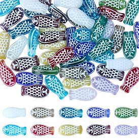 60шт. окрашенные стеклянные бусины, рыба