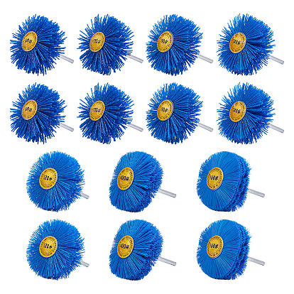 14Pcs 7 Styles Nylon Thread with Iron Wire Brush Wheel Polishing Tolls for Furniture