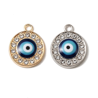 Подвески из сплава и страза, круглый с оберегами от сглаза, с эмалью