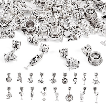 34 шт 17 стили сплава европейские подвески с подвесками, чашки, разнообразные