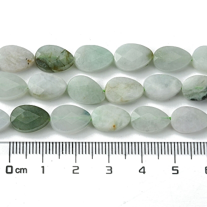 Natural Myanmar Jadeite Beads Strands, Faceted, Teardrop