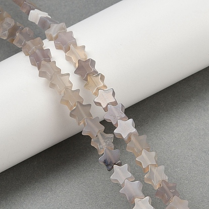 Серые натуральные бусины из агата , звезда