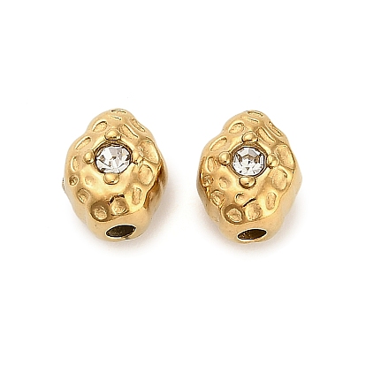 304 бусина из нержавеющей стали со стразами, ионное покрытие (ip)