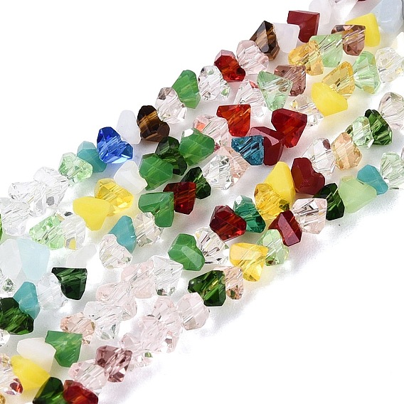 Нити стеклянных бусин смешанных стилей, треугольные, граненые