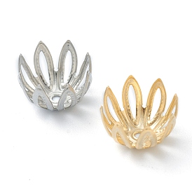 304 Stainless Steel Bead Caps, Hollow, Multi-Petal, Flower