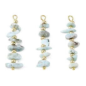 Натуральный Larimar подвески, подвески из бисера с латунными бусинами