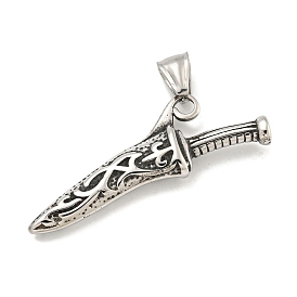 316 большие подвески из хирургической нержавеющей стали, очарование меча