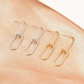 Овальные 316 из нержавеющей стали мотаться серьги стержня, с 304 берушами из нержавеющей стали и 316 штифтами из нержавеющей стали, ионное покрытие (ip)