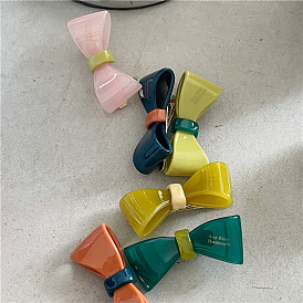 Colorful Jelly Texture Acetate Butterfly Bow Hair Clip Edge Clamp Bangs Clip