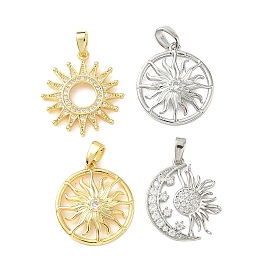 Латунные микро проложить кубического циркония подвески, солнечные чары